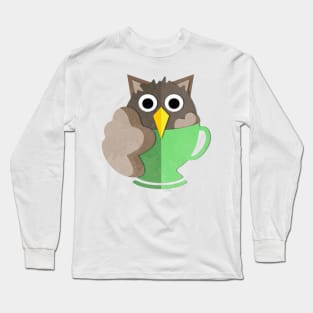 Owl In A Cup Long Sleeve T-Shirt